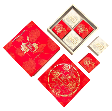 Hình ảnh củaHỘP TRUNG THU 4 BÁNH SEN PHÚ QUÝ ĐỎ