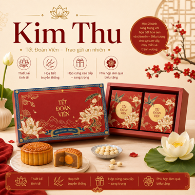 Picture of HỘP TRUNG THU 2 BÁNH KIM THU