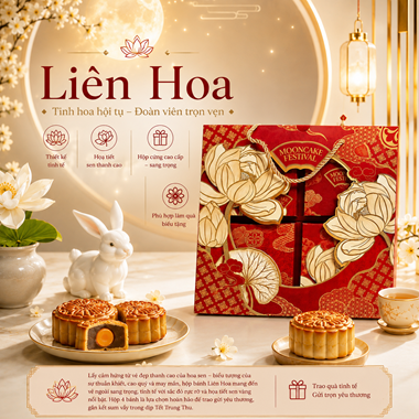 Hình ảnh củaHỘP TRUNG THU 4 BÁNH LIÊN HOA ĐỎ